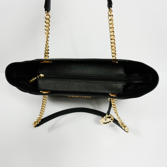 Michael Kors Jet Set LG Chain Leather Tote Black - Picture 4 of 7